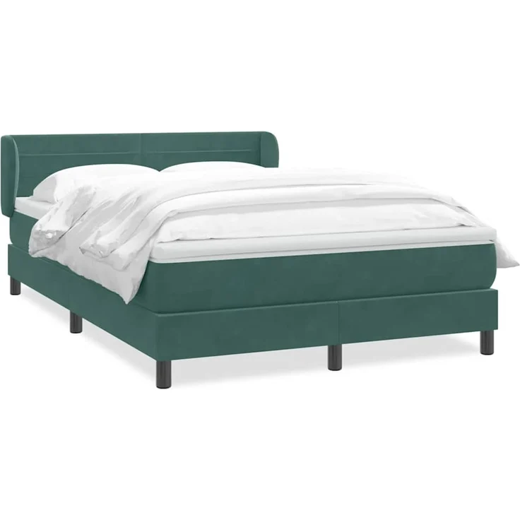 vidaXL Boxspringbett mit Matratze Dunkelgrün 160x220 cm Samt 3317658 – Bild 1