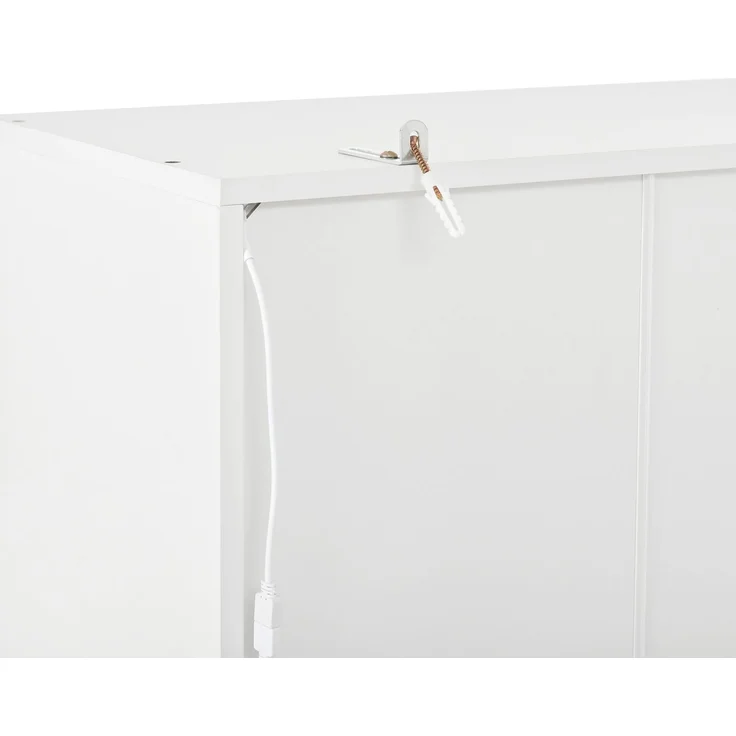 Kompaktgarderobe 100x35x180 cm mit Spiegel, Sitzbank, LED und verstellbaren Einlegeböden – Bild 8