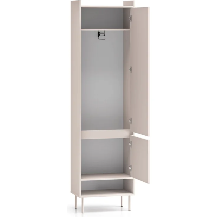 Selsey "Dioce" Kleiderschrank 2-türig, Stange und Regal, greige, 54 cm – Bild 4