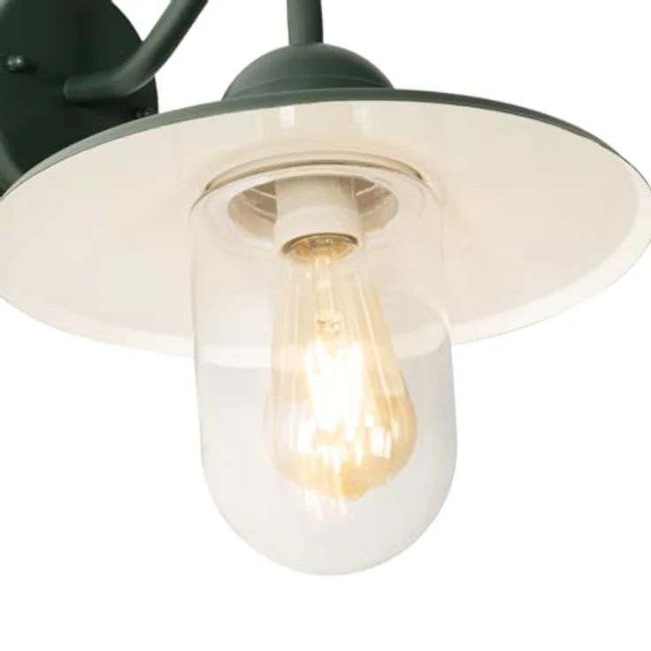 Qazqa Kansas I, Moderne Außen Wandleuchte dunkelgrün, IP44, Stahl rund, LED geeignet E27 – Bild 3