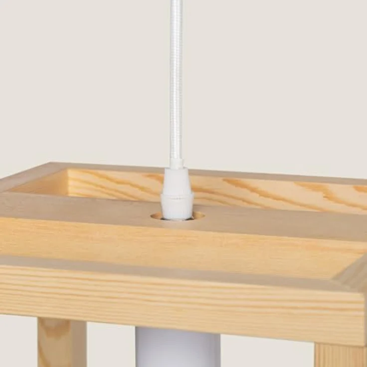 LEDKIA LIGHTING Pendelleuchte Coba, natürliche Holzoptik, E27, 25 cm x 25 cm x 25 cm – Bild 3