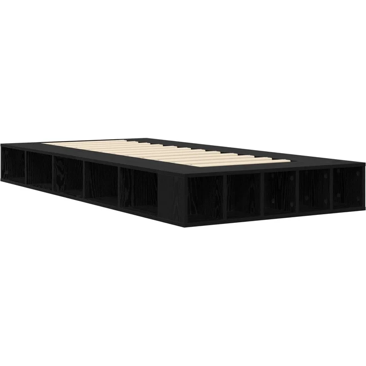 vidaXL Bettgestell mit Stauraum mit Regal Schwarze Eiche 80 x 200 cm 3429555 – Bild 3