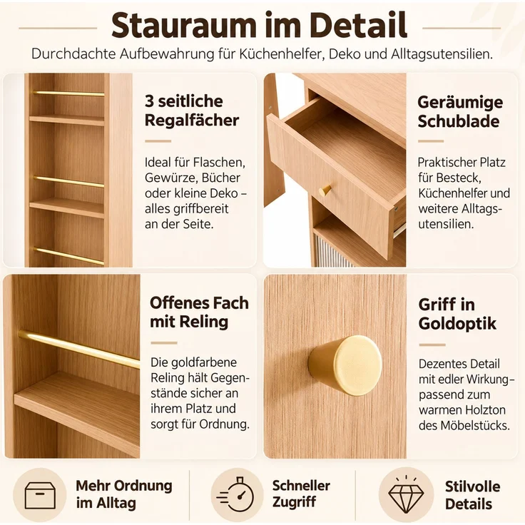 Bartisch bis 183 cm in Eichenoptik mit drehbarem Regalmodul und LED-Beleuchtung,100x183x30 cm – Bild 9