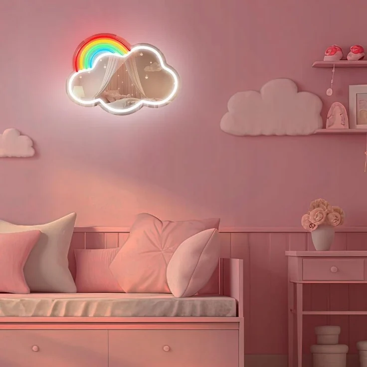 Forever Light LED Neon Dekolicht mit Spiegel Wandkunst Wanddekoration Cloud – Bild 7
