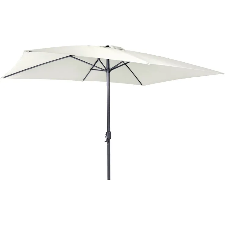Alu Sonnenschirm 300x200 cm UV30+ rechteckig Kurbelschirm Gartenschirm beige
