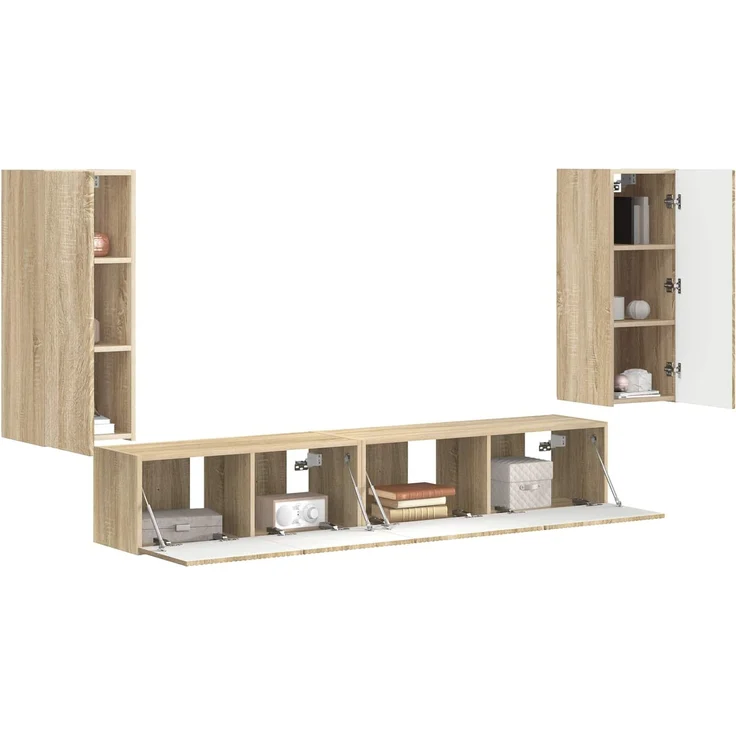 vidaXL TV-Schrankset 4 pcs Sonoma-Eiche Holzwerkstoff 3409161 – Bild 3