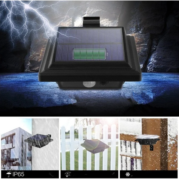 KingLux LED Dachrinnenleuchte 40LEDs Solarlampen mit Bewegungsmelder Warmweiss, Bewegungsmelder, LED fest integriert, Warmweiss – Bild 3