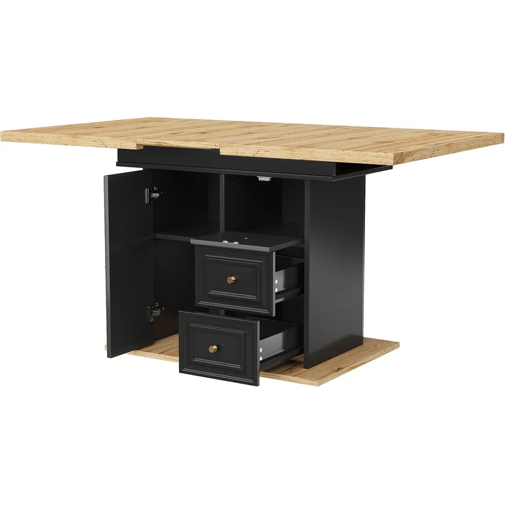 Esstisch Ausziehbar 110(140) x 80 x 75 cm Holztisch für Küche & Esszimmer - 6 Personen Esstisch - Maße Für Terrasse und Garten – Bild 8