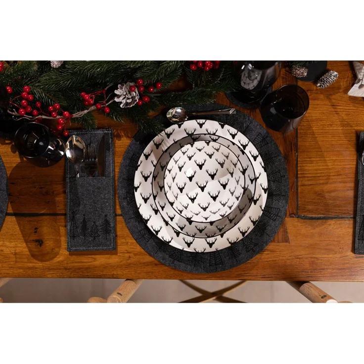 Weihnachts-Teller ca. 19 cm aus Porzellan | Festlicher Essteller für Vorspeisen, Snacks & Desserts | Spülmaschinenfest & langlebig – Bild 3