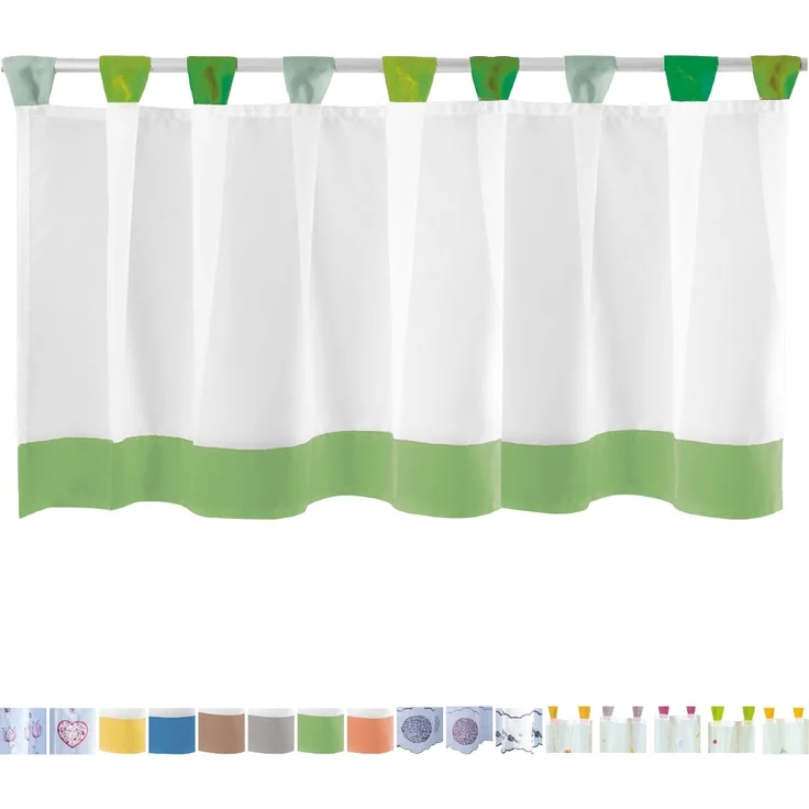 Bistrogardine mit Schlaufen ca. 150x45 cm Auswahl: grün - dunkelgrün – Bild 3
