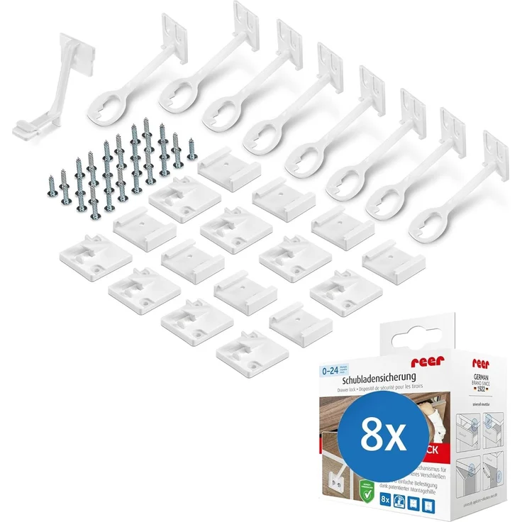 Reer Schubladensicherung Vorteilspack 8 Stück – Bild 1