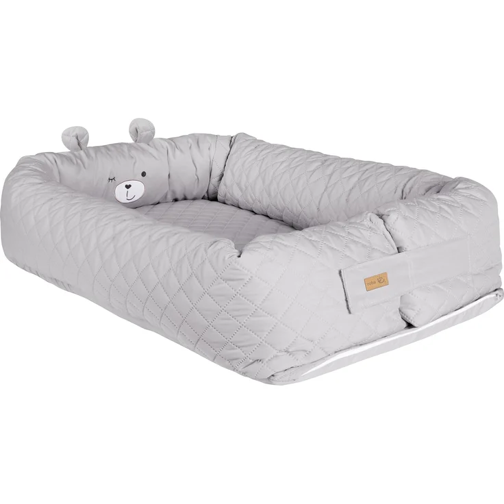 roba Babylounge 'roba Style' - Kuschelnest mit Häschen-Gesicht Sammy - Wickelauflage - Grau – Bild 1