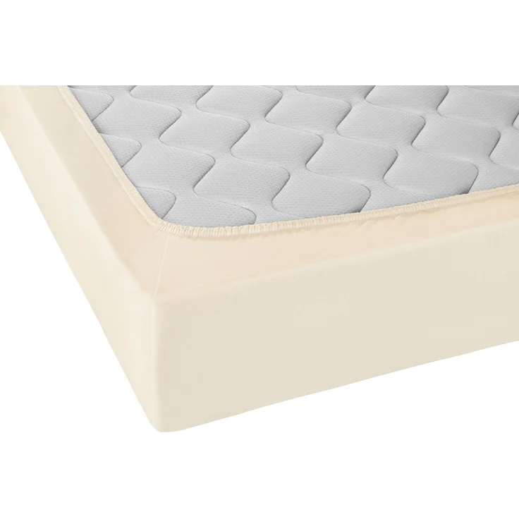biberna Jersey-Elastic-Spannbetttuch 0077866, natur, 1x 120x200 cm - 130x220 cm – Bild 2