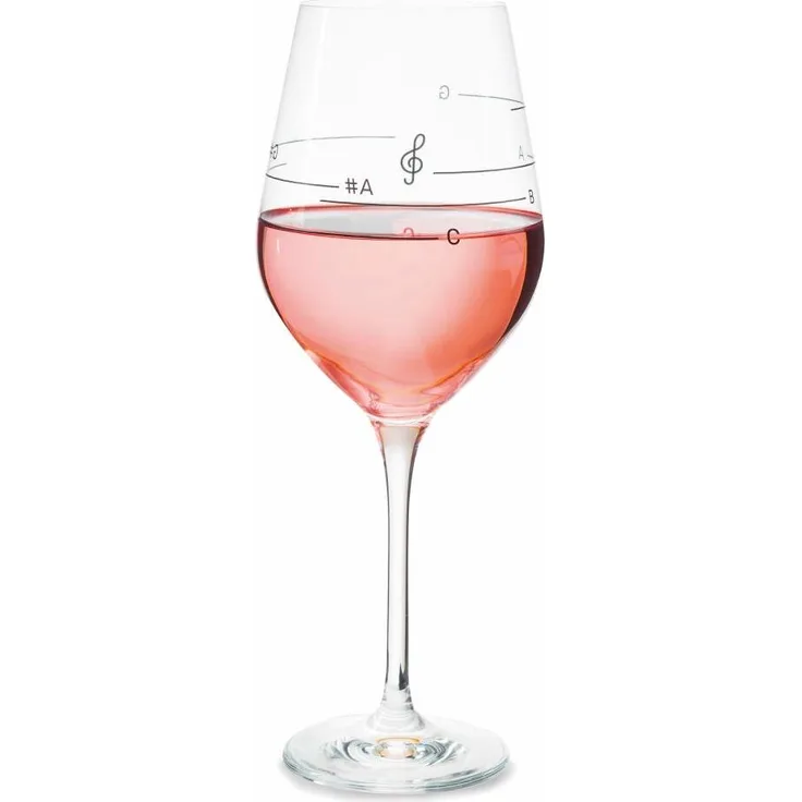 Donkey Products Glass Of Music Weinglas, mit Tonleiter Aufdruck, Rotweinglas, Weißweinglas, Weißwein, Wein Glas, 540 ml, 210811