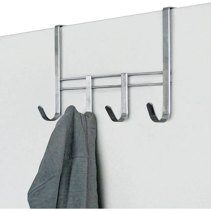 Metall Türgarderobe mit 4 Haken Garderobenleiste Kleiderhaken Türhaken Garderobe
