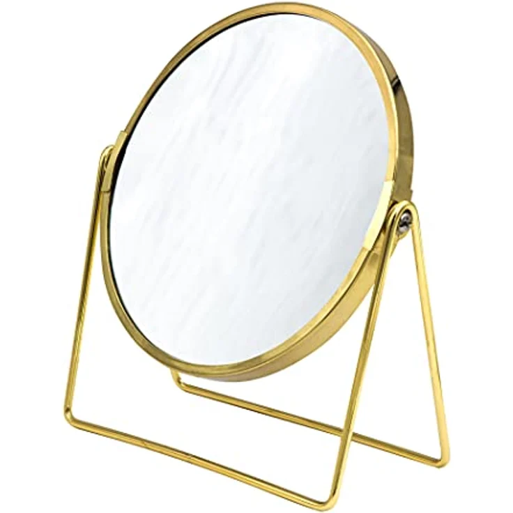 RIDDER Schminkspiegel Summer, Standspiegel in Gold mit 5-fach Vergrößerung, hochwertig und handlich – Bild 1