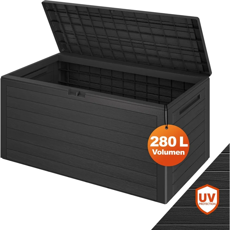 Auflagenbox "Holzoptik" klappbar Deckel 120x46x57cm – Bild 1