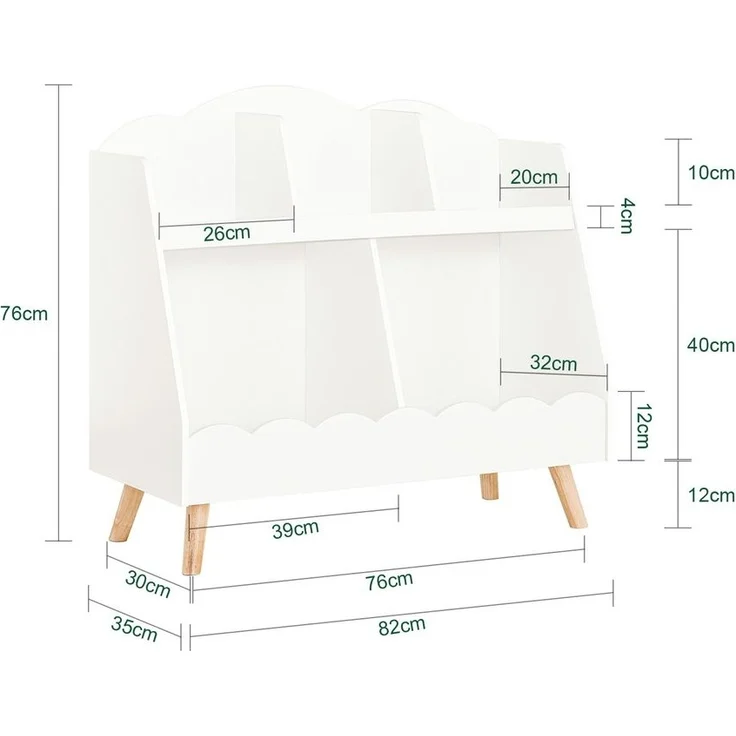 SoBuy KMB100-W Kinderregal, MDF, Melamin, Weiß, 62 x 71 x 30 cm – Bild 3