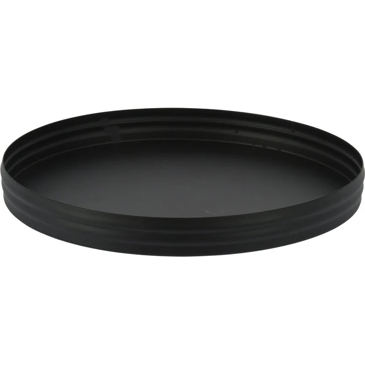 Spetebo Tablett Metall Tablett schwarz - Ø 30 cm, Metall, Deko- oder Kerzenteller – Bild 1