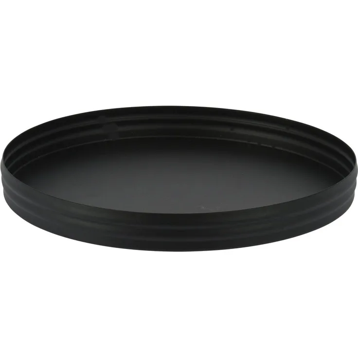 Spetebo Tablett Metall Tablett schwarz - Ø 30 cm, Metall, Deko- oder Kerzenteller