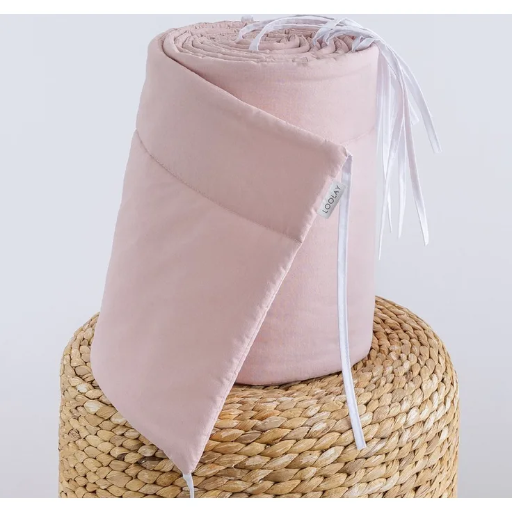 Loolay Bettnestchen ROSA Altrosa BIO-Baumwolle Atmungsaktives Babybett BETTUMRANDUNG, (Modern GESCHENK Ausstattung Erstausstattung für Neugeborene Mädchen, Umrandung Kopfschutz Bett Schutz Bettschlange 420, 360, 210, 180x30cm), 100% Europäische Premium...