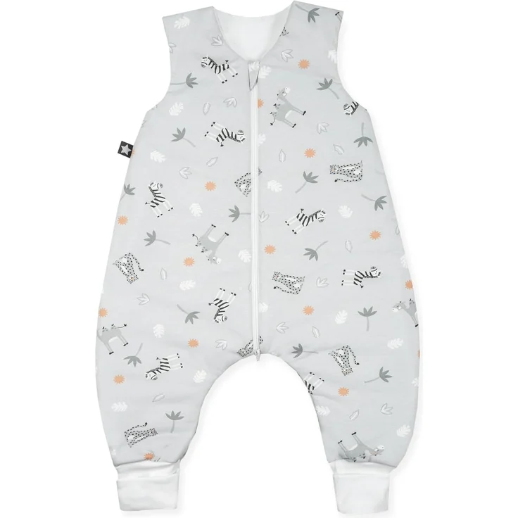 Julius Zöllner Schlafoverall Jumper Jersey, warme Füllung 2,5 TOG, waschbar bei 60°C, Made in Germany, Oeko TEX Standard 100, Savanne grau, Gr. 80 – Bild 1