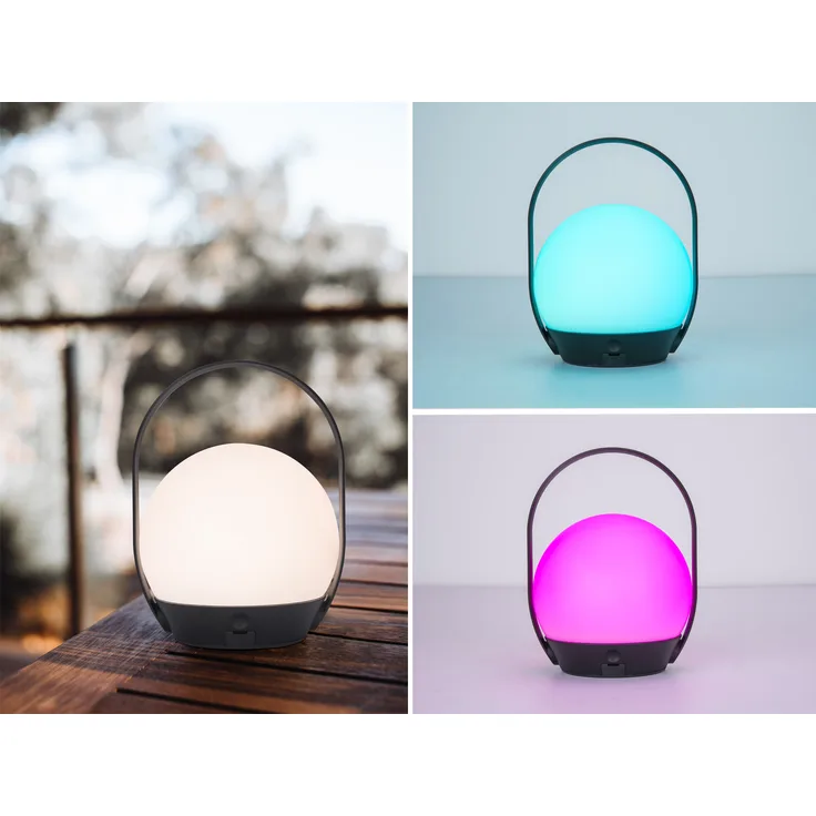 Smarte AKKU LED Außentischleuchte CARDI - USB, RGB & Weißtöne Höhe 22cm