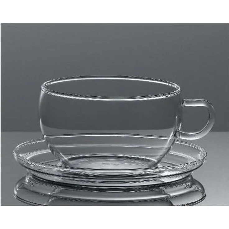 Trendglas Jena Borosilikat Tee Tassen mit Glasunterteller 2er-Set 0,4l Jumbo – Bild 2