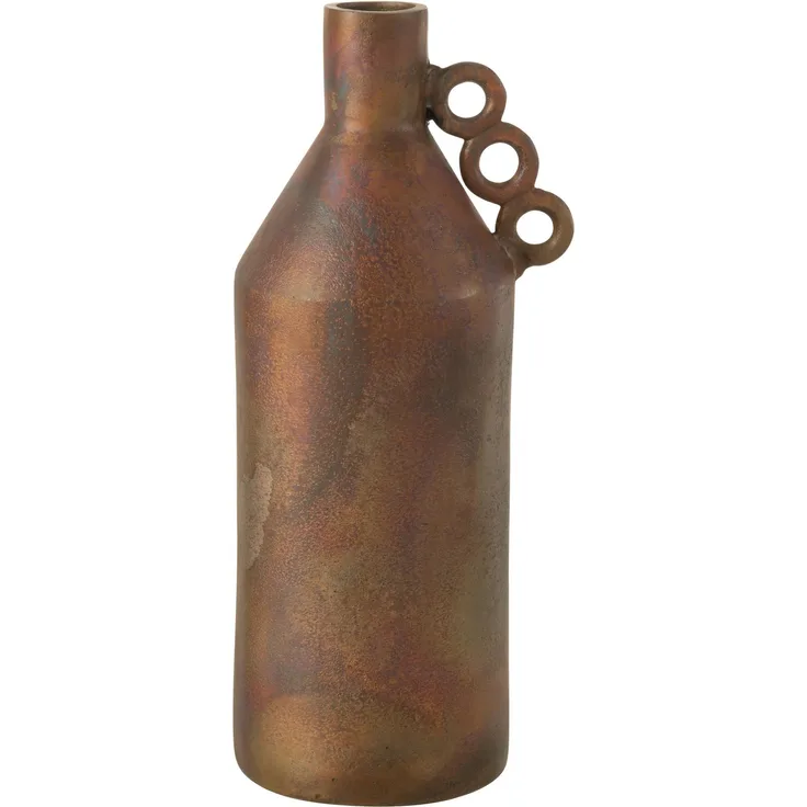 J-LINE / Vase Odin Aluminium Bronze Large / Aluminium / Bronze / L20,00xB15,50xH45,00cm