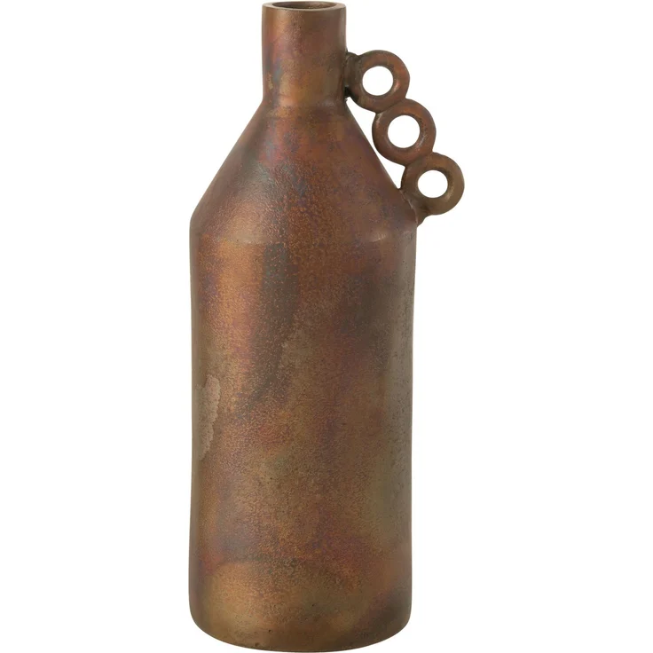 J-LINE / Vase Odin Aluminium Bronze Large / Aluminium / Bronze / L20,00xB15,50xH45,00cm
