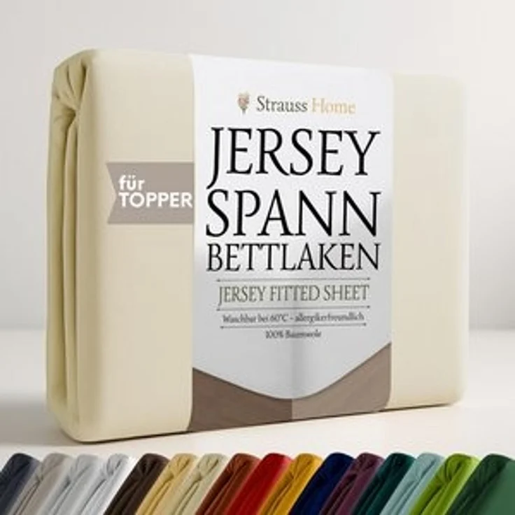 Strauss Home Spannbettlaken Premium Topper Spannbettlaken 150GSM für Matratzen-Topper 10cm Höhe, Gummizug: Rundumgummi, für Topper mit einer Höhe von 10cm, OEKO-TEX zertifiziert – Bild 6