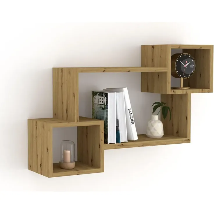 Sleepyshop24 Wandrega - Modernes Regal | an die Wand hängen | Für Dinge und Bücher kinderzimmer & Badezimmer horizontal oder vertikal - Farbe Artisan