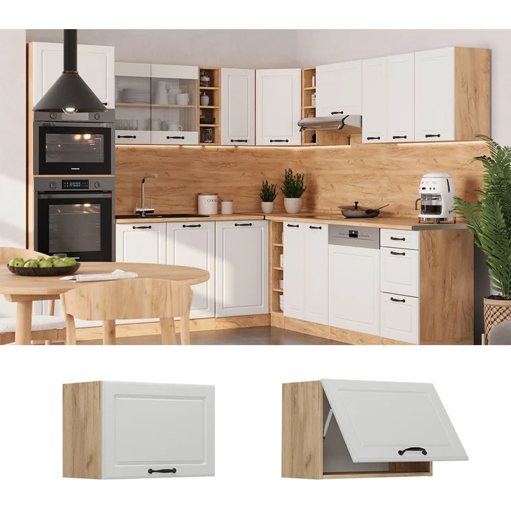 Hängeschrank R-Line Weiß Landhaus 60 cm Flach Vicco – Bild 2