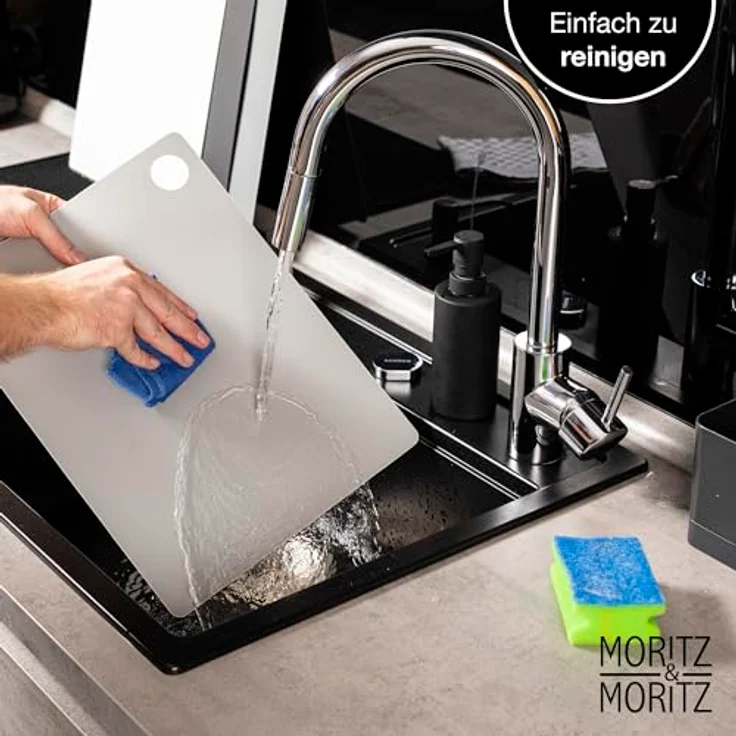 Moritz & Moritz Schneidebrett 4x Schneidematte Küche, Kunststoff, (4et-Set, 4-St), Je 38 x 29 cm für schnelles Abeiten – Bild 8