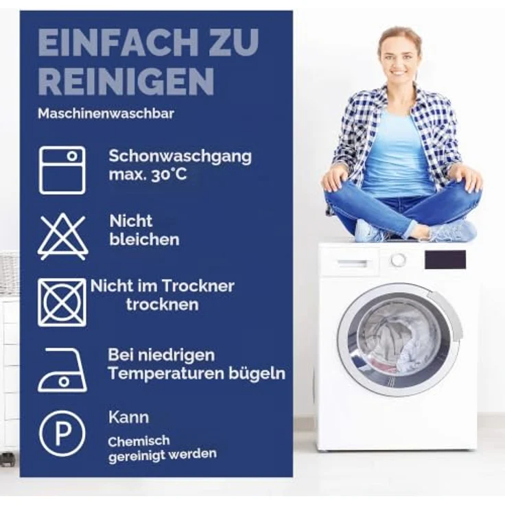 Deconovo Blickdichte Vorhänge mit Kräuselband Gardinen UV-Schutz Königsblau | 2er Set, H 220 x B 140 cm, Thermogardine, Wohnzimmer und Schlafzimmer Gardinen, für Thermal Curtains, Übergardinen – Bild 8