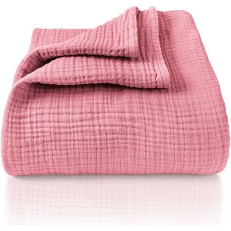 Laynenburg Tagesdecke Musselin aus 100% Baumwolle – Baumwolldecke, Kuscheldecke, Wohndecke als Sommerdecke, Bett-Überwurf, Couch-Überwurf, Sofa-Decke – Bild 4