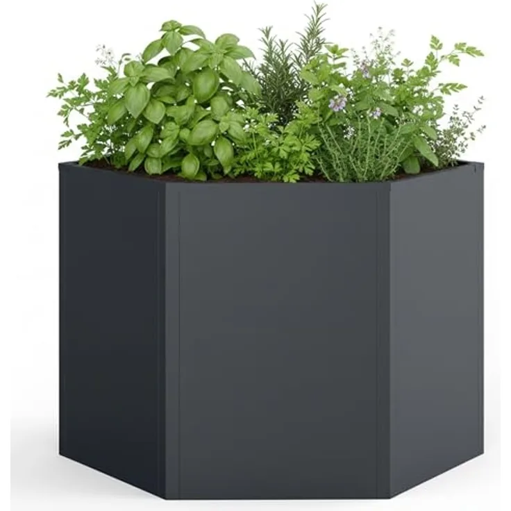 osoltus Sechseck Hochbeet Pflanzbeet Metall verzinkt 99 x 99 x 77 cm Anthrazit