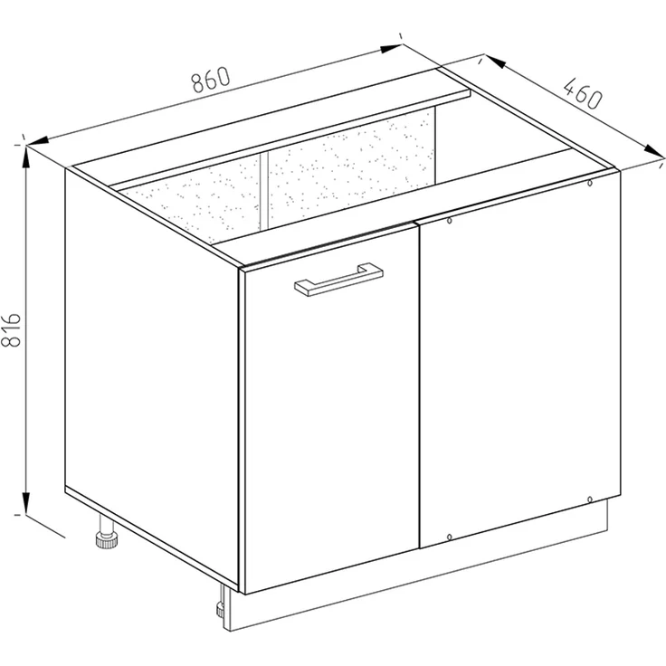 Eckunterschrank R-Line Rot 86 cm J-Shape, ohne Arbeitsplatte Vicco – Bild 3