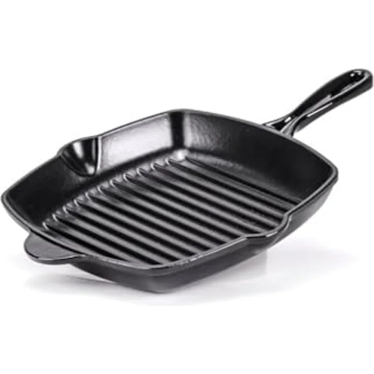 Berndes b. iron Grillpfanne, Pfanne, Induktionsgeeignet, Gusseisen, Schwarz / Grau, 27x27 cm, 034233