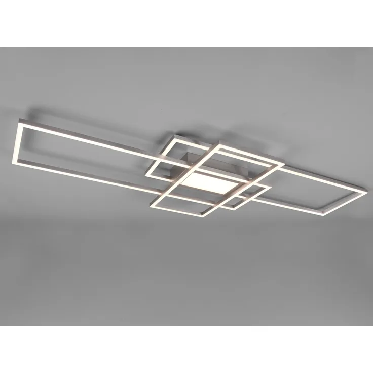 Große LED Deckenleuchte CANTA dimmbar Silber, Breite 105cm