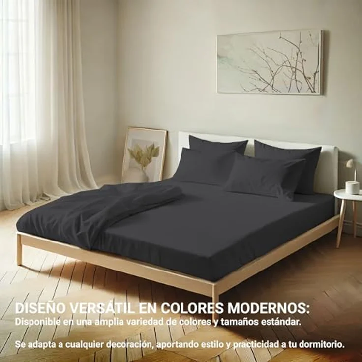 ECOMMERC3 Kissenbezug, 135 cm, extra weich und bequem, schwarzer Kissenbezug, atmungsaktiv, leicht zu waschen, Schwarz – Bild 7