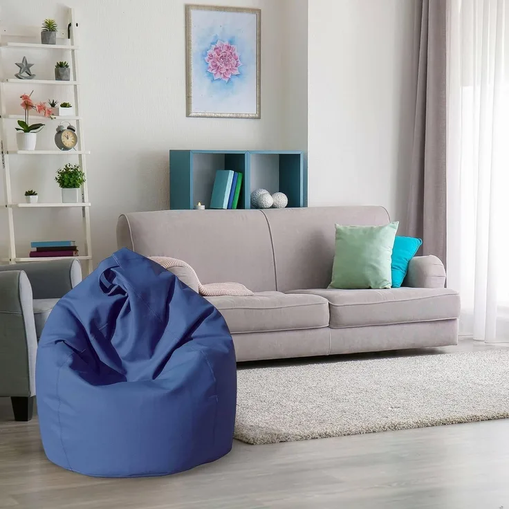 Dmora Eleganter Sitzsack, blaue Farbe, Maße 80 x 120 x 80 cm