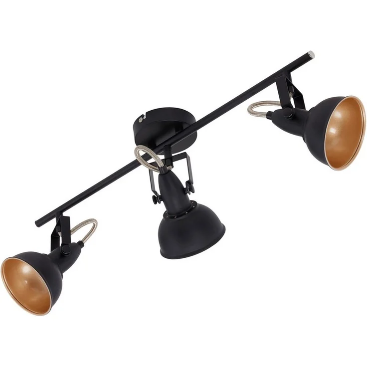 BRILONER - Deckenlampe Vintage schwenkbar, E14 Fassung, max. 40 Watt, Deckenleuchte, Lampe, Wohnzimmerlampe, Schlafzimmerlampe, Küchenlampe, Deckenstrahler, 55,4 x 10 x 18,1 cm, Schwarz-Gold – Bild 2