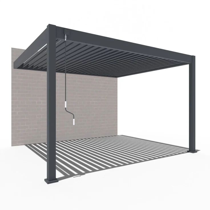 Weide Deluxe | Wand Pergola | Voll Aluminium | 3,6 x 4 M | Lamellendach anthrazit – Bild 1