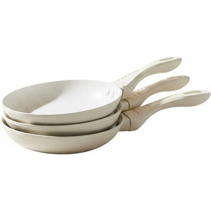 Bratpfanne Pfannen Set 3-tlg beschichtet Induktion Cheffinger Beige CF-FA03