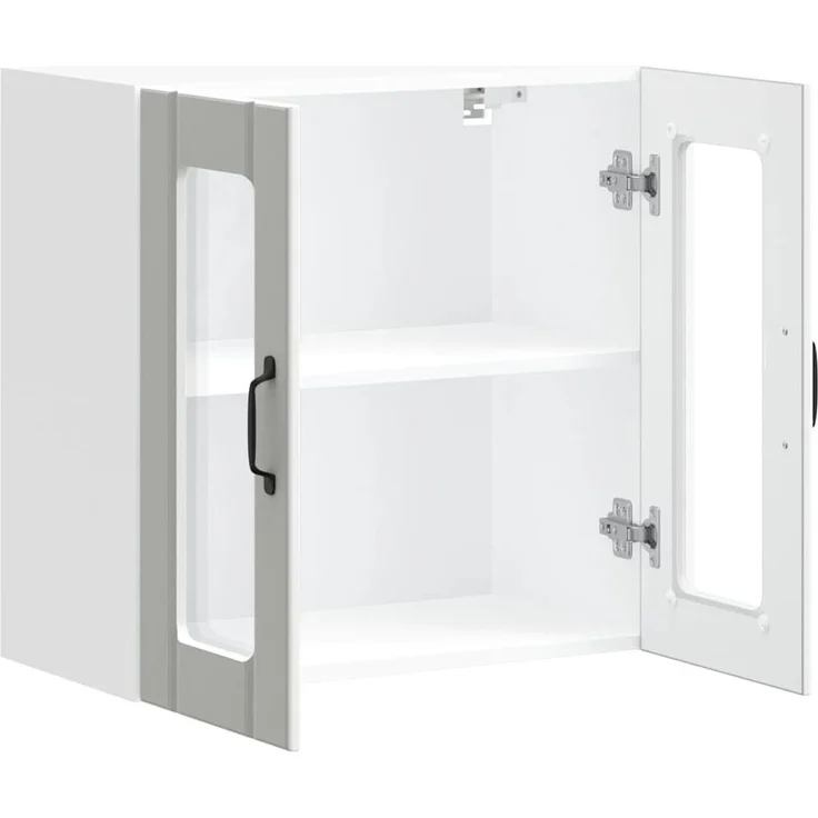 vidaXL Küchen-Hängeschrank mit Glastür Lucca Weiß Holzwerkstoff 853907 – Bild 6