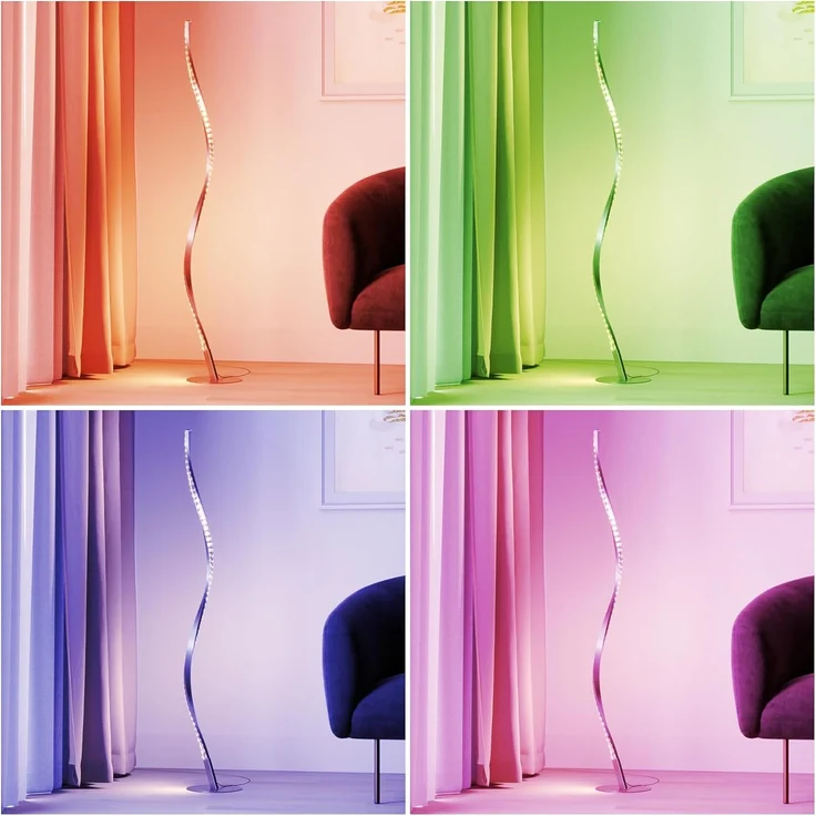 Lindby Stehlampe Criostal, Enthalten, LED 9 W gesamt, Farbwechsel RGB + weiß – Bild 5