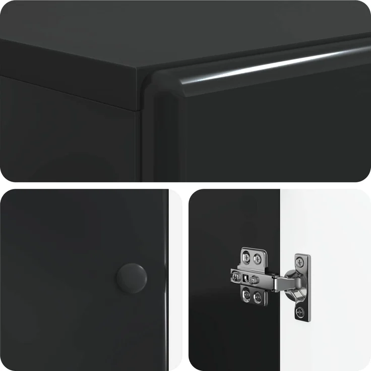 vidaXL Badezimmerschrank mit offenem Regal BREDA Schwarz 897476 – Bild 7