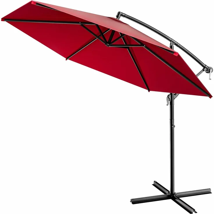 Kingsleeve Sonnenschirm Ampelschirm Alu Ø 330 cm UV Schutz 30+, Blau