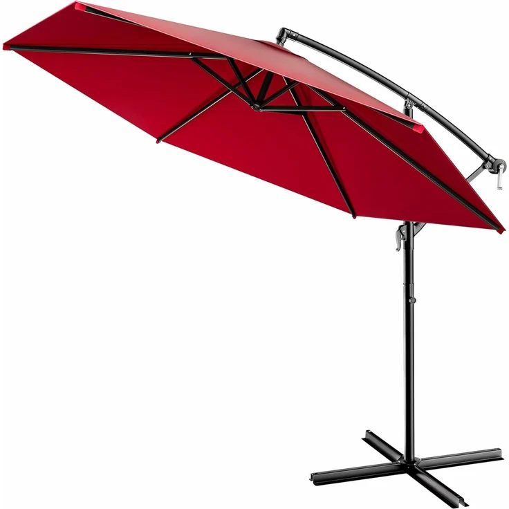 Kingsleeve Sonnenschirm Ampelschirm Alu Ø 330 cm UV Schutz 30+, Blau